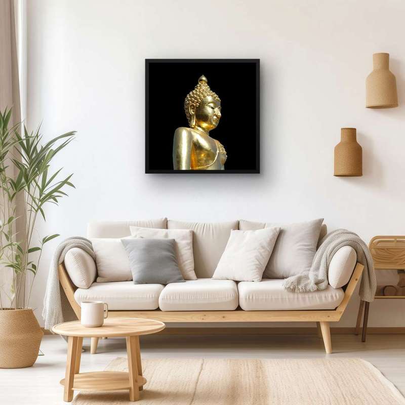 Quadro Decorativo Perfil Buda de Ouro