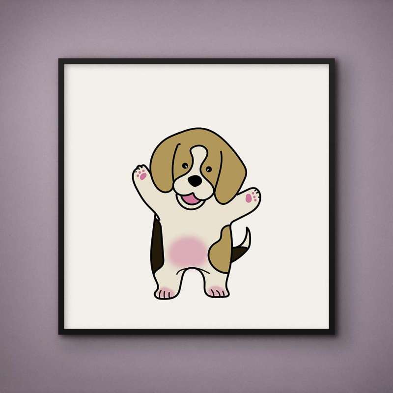 Quadro Decorativo Beagle Feliz