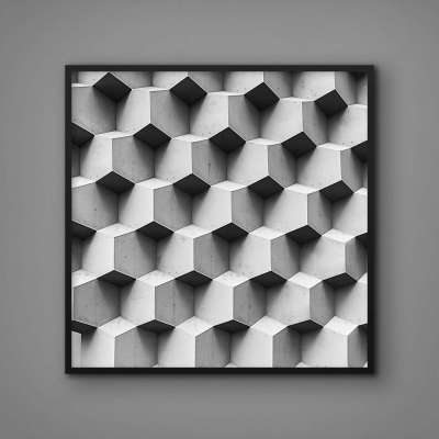 Quadro Decorativo Geométrico Hexágonos 3D