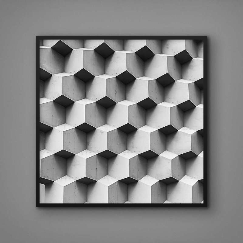 Quadro Decorativo Geométrico Hexágonos 3D