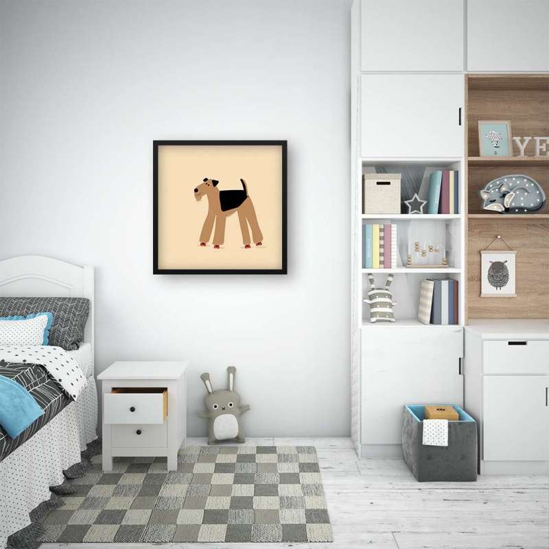 Quadro Decorativo Airedale de Patins