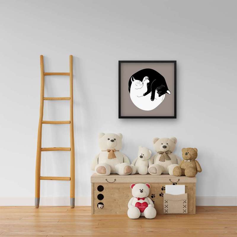 Quadro Decorativo Yin-yang Felino