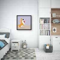 Quadro Decorativo Corgi na Neve